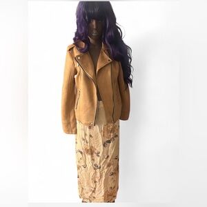 Jou Jou Women's Camel Faux Suede Jacket